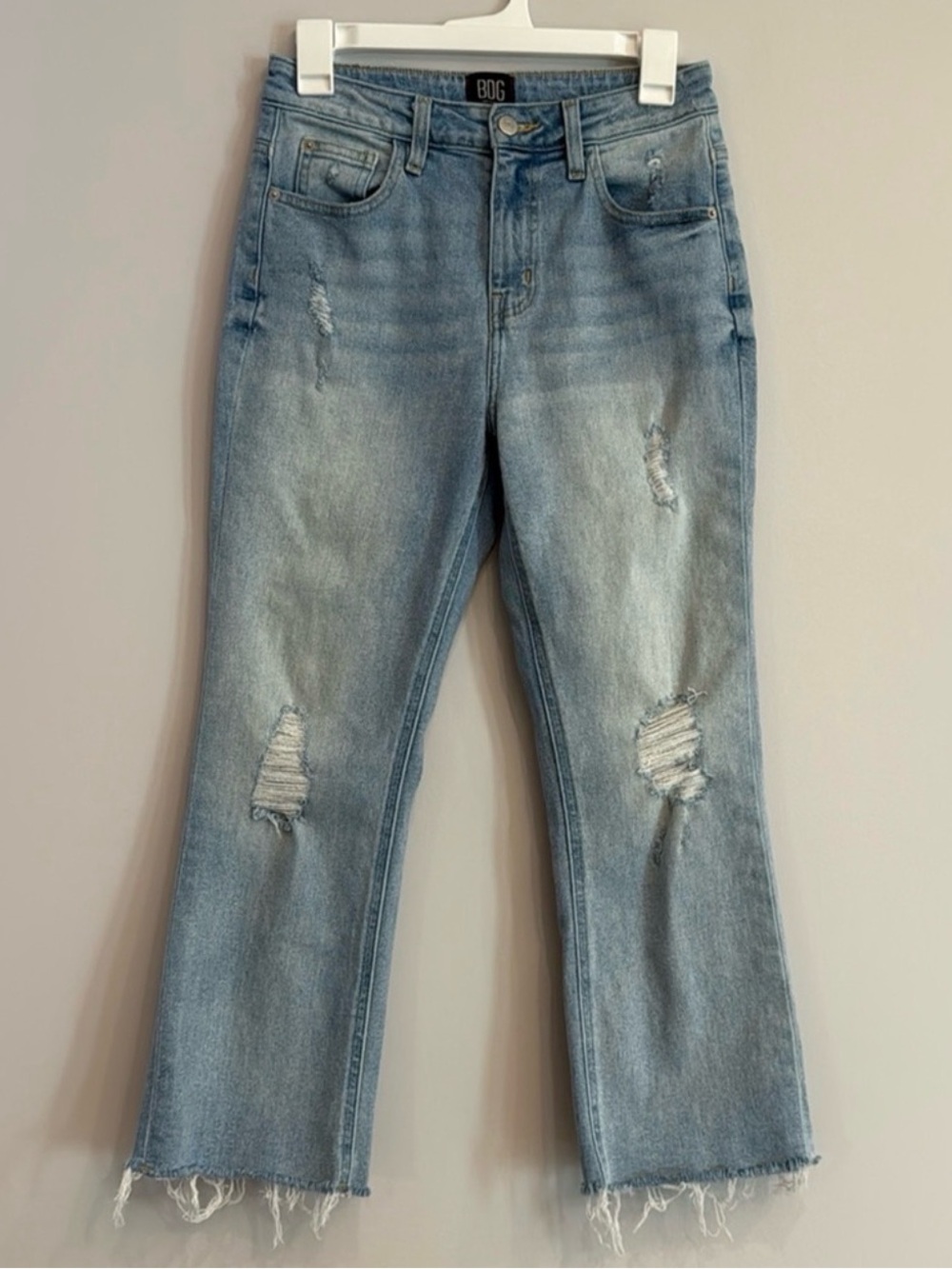 BDG Urban Outfitters Kick Flare High Rise Cropped Jeans 27 Distressed Raw Hem